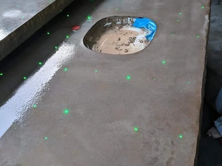 Concrete bar top with fiber optic light points and a sink, outdoor living